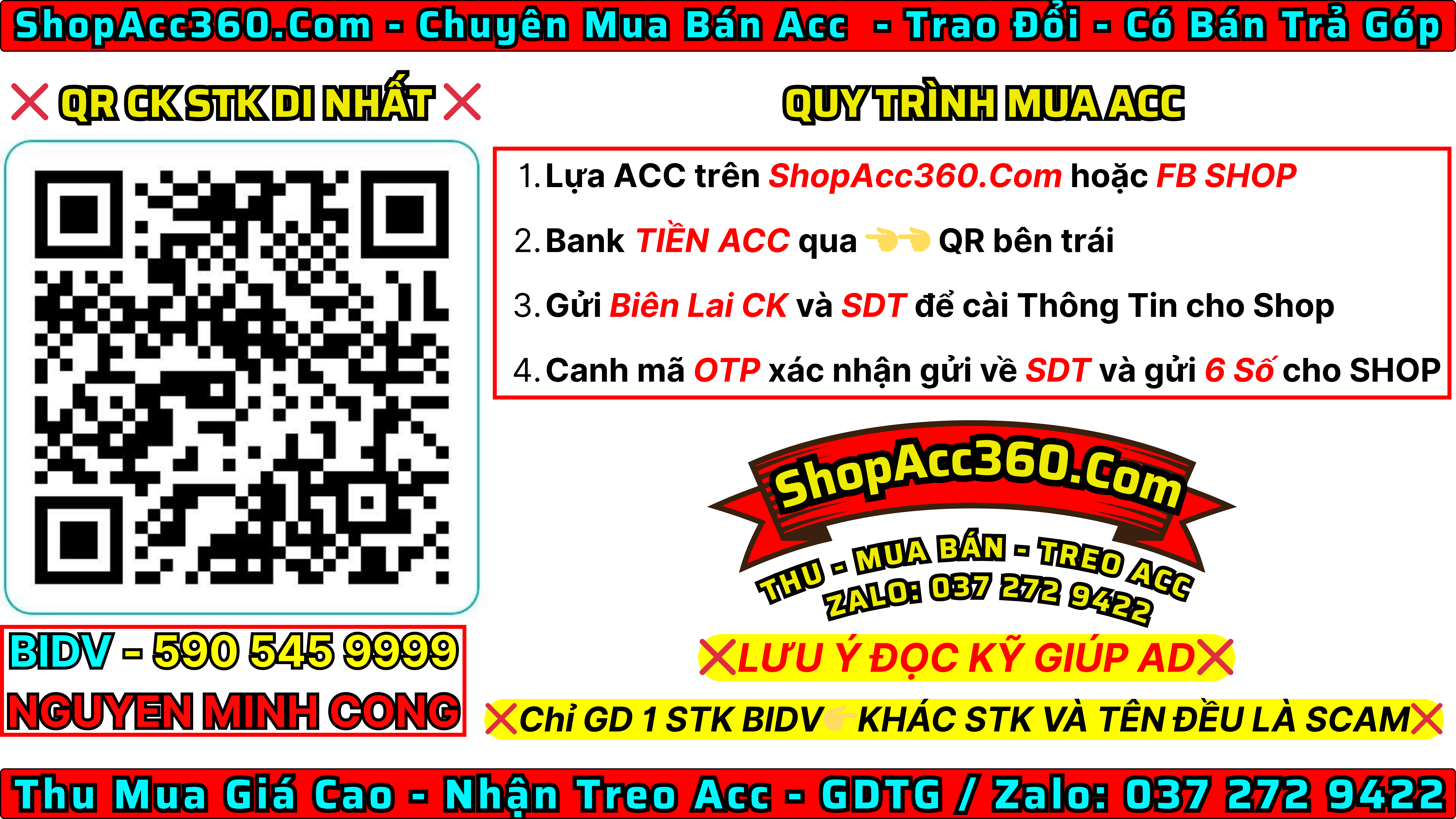 HƯỚNG DẪN MUA ACC Ở SHOP